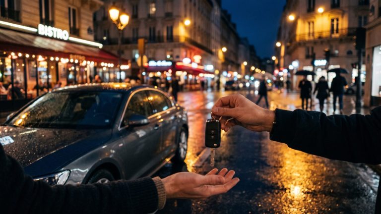 Safe Driver Beograd, predaja ključeva vozaču na noćnoj ulici